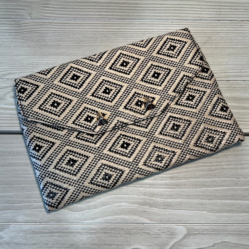 Stella & Dot Woven Rattan Clutch Bag